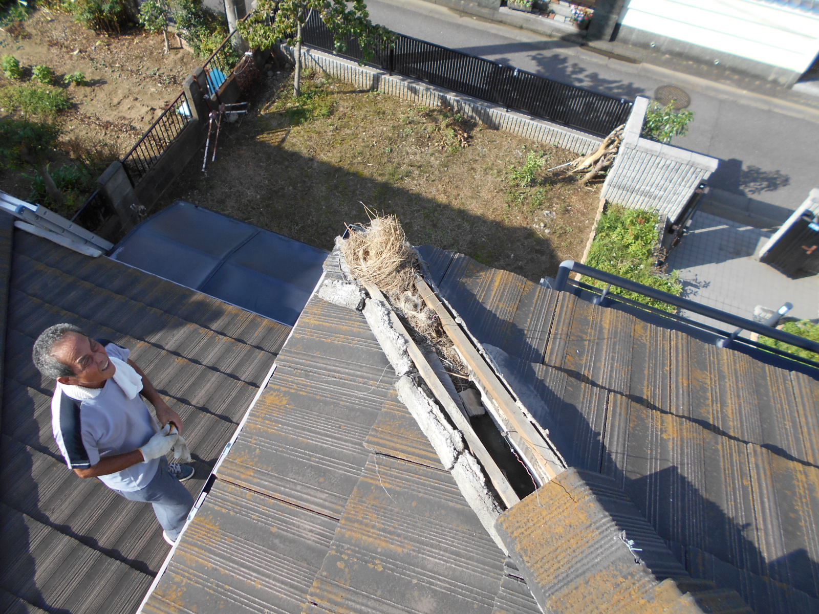 セメント瓦の屋根修理　鈴鹿市