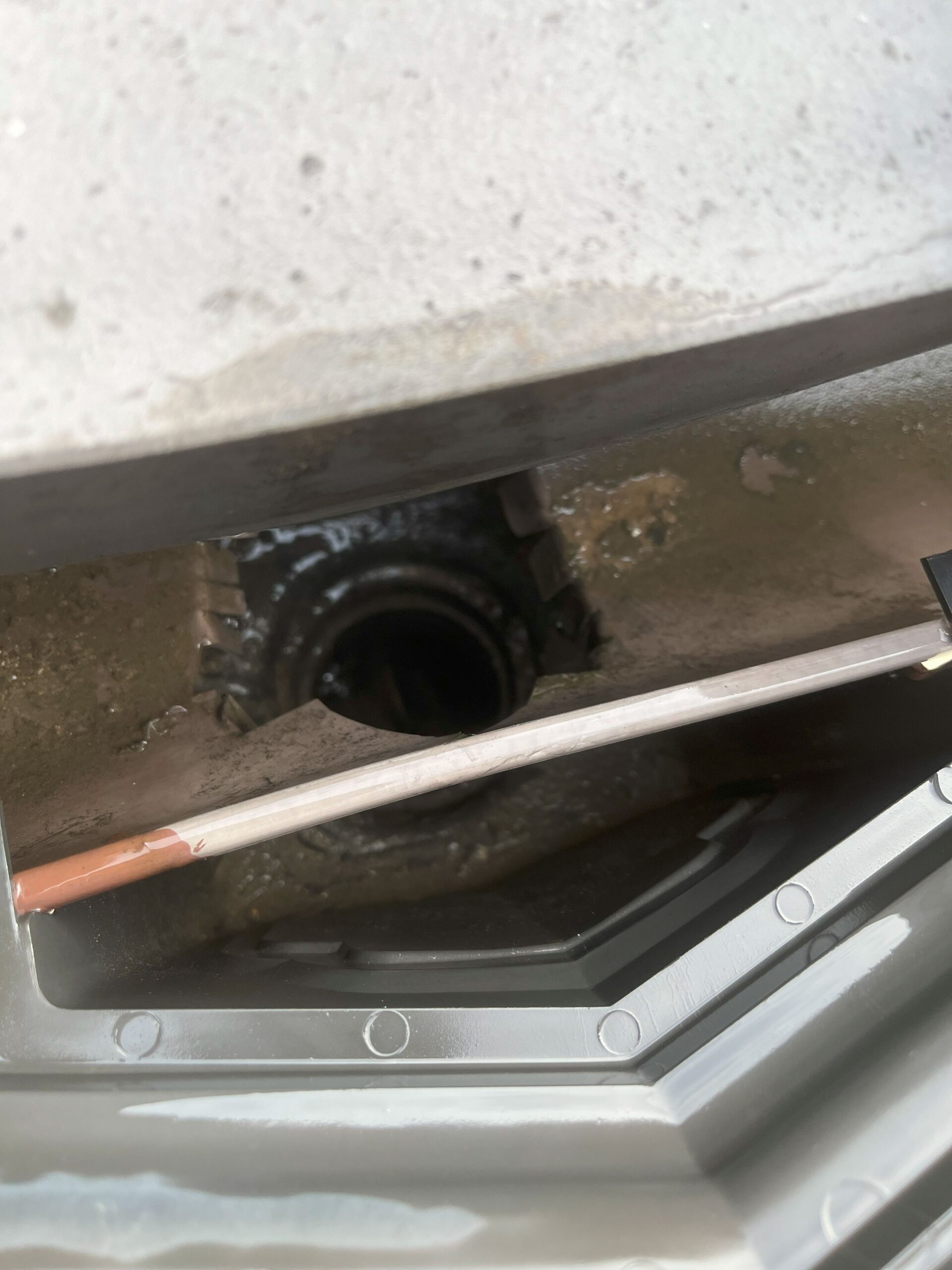 津市で軒樋集水器掃除